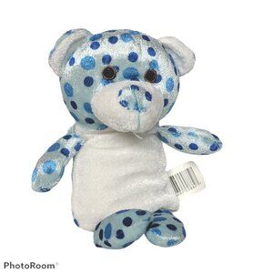 Kellytoy Teddy Bear Blue White Polka Dot Plush